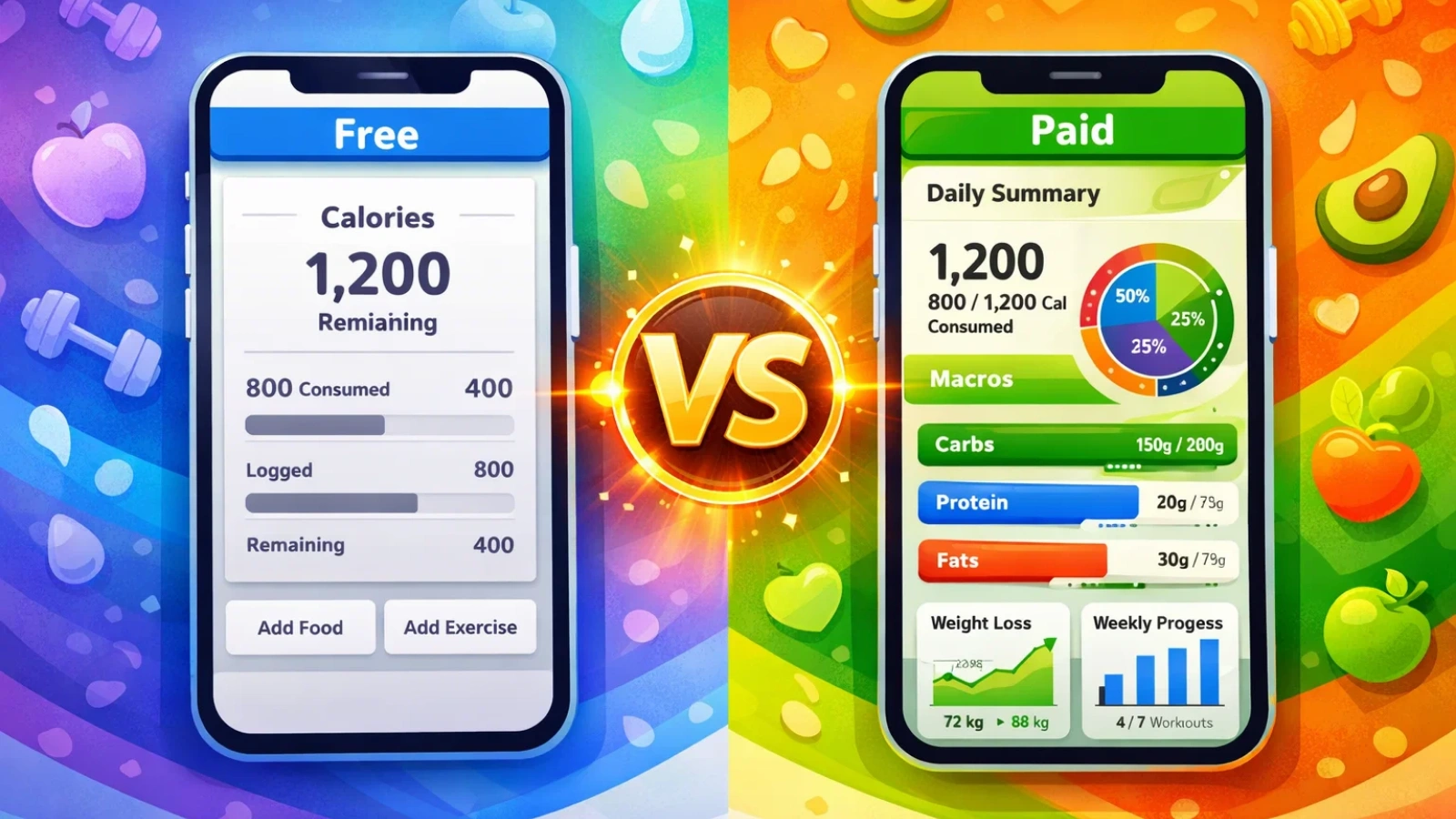 free-vs paid-calorie-tracker 