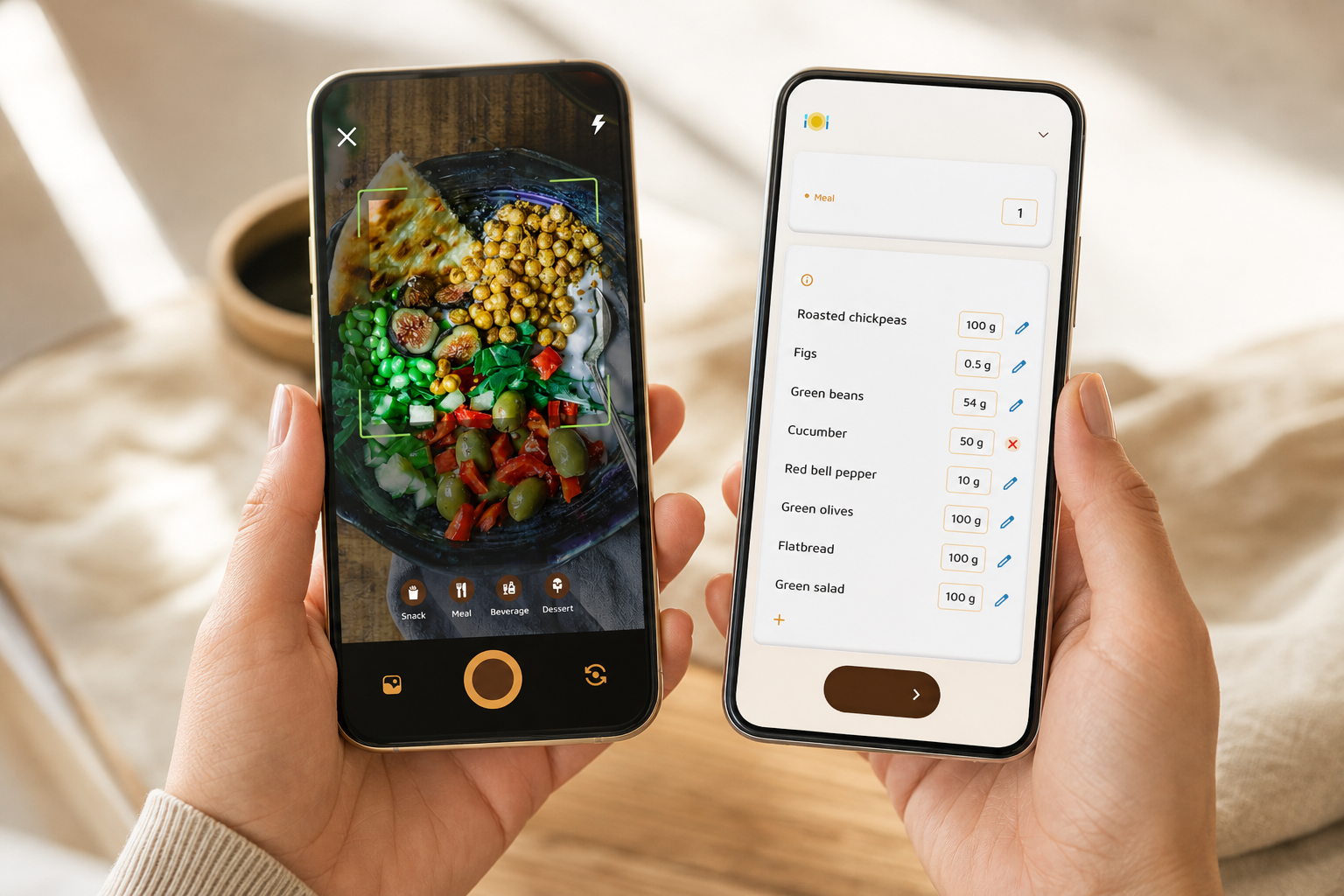 macro and water tracking app screens