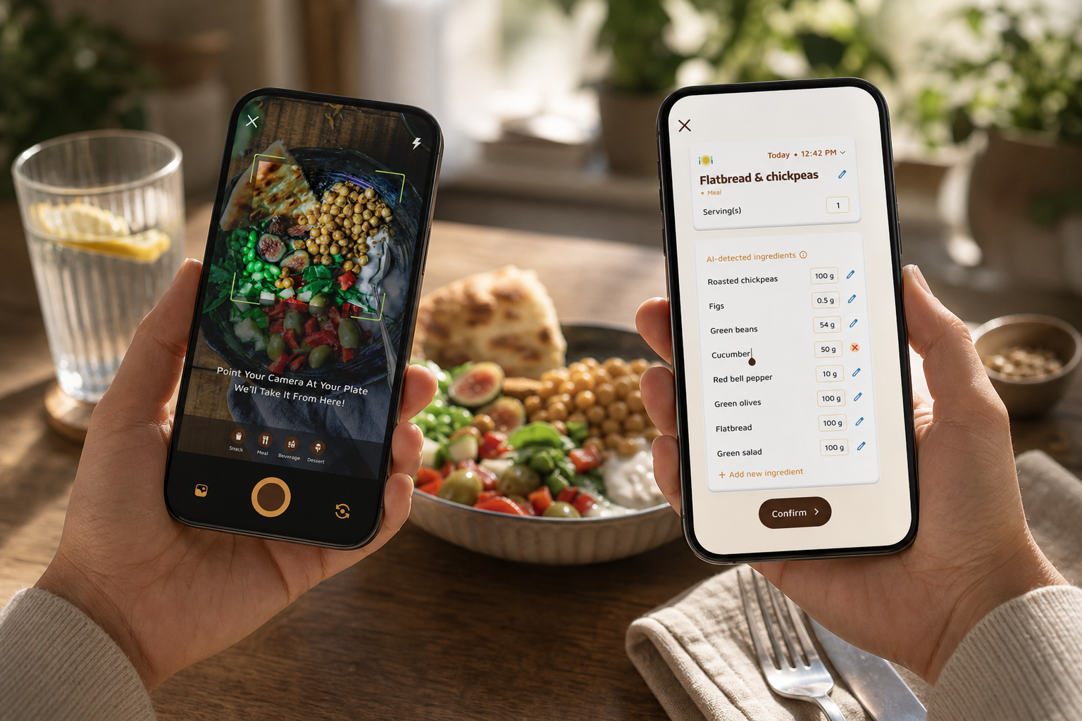 step-by-step setup of a calorie tracker with virtual pet and photo-based logging