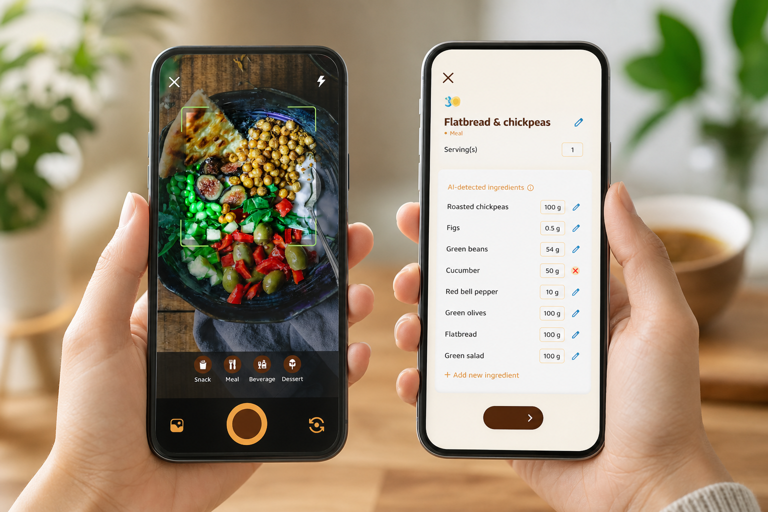virtual pet growth visualization and meal snap flow