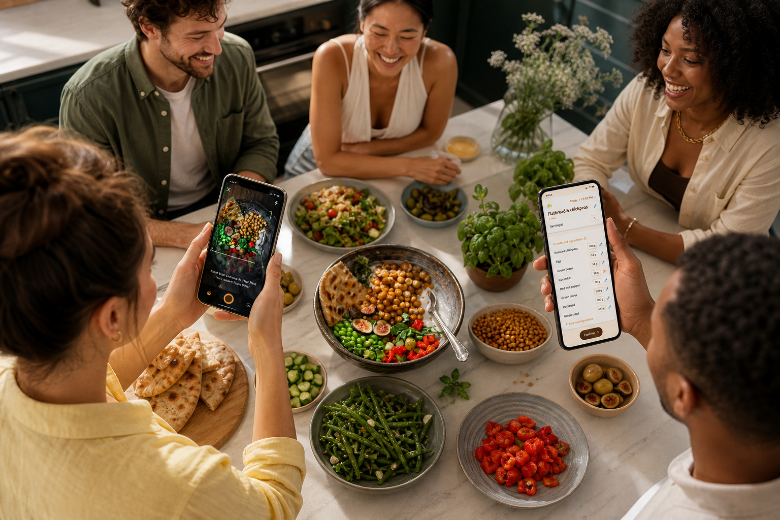 comparison chart of beginner-friendly social meal-logging tools highlighting photo logging, community feed depth, and beginner onramp